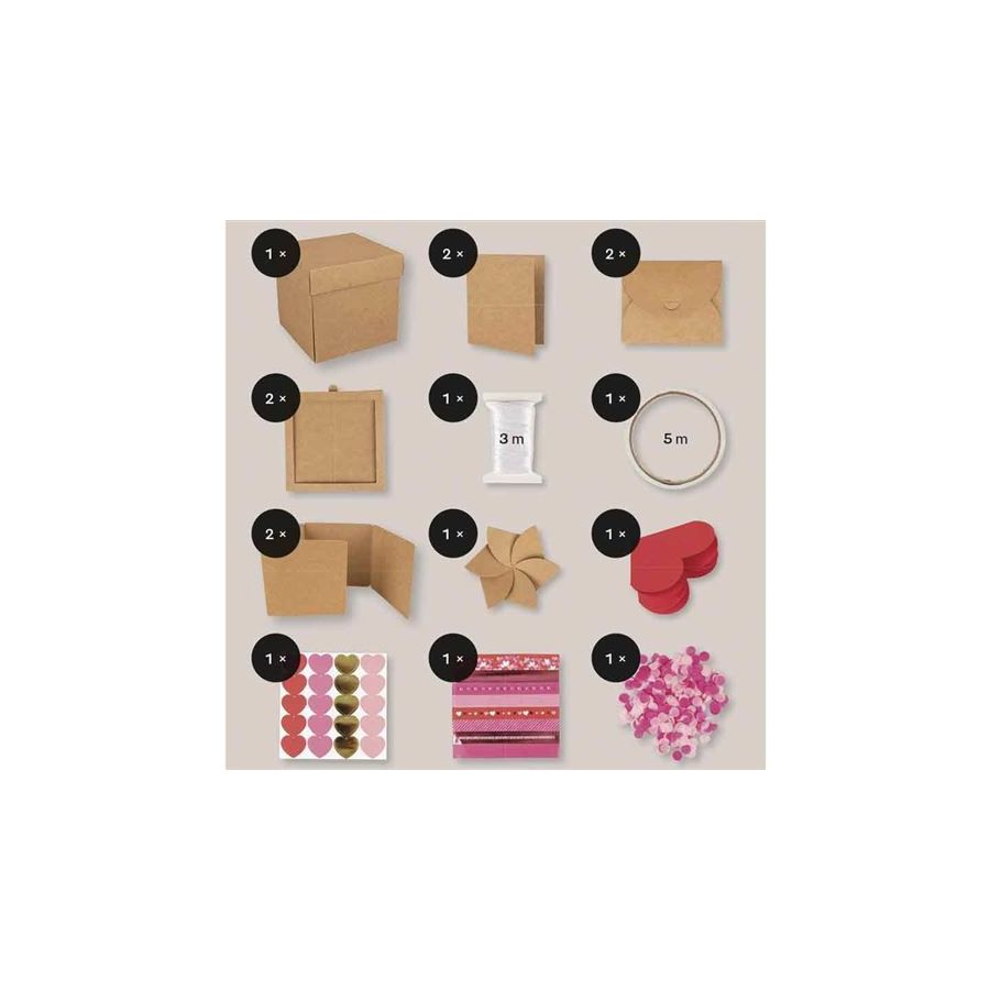 Boîte Explosion DIY Kraft 12 x 12 cm