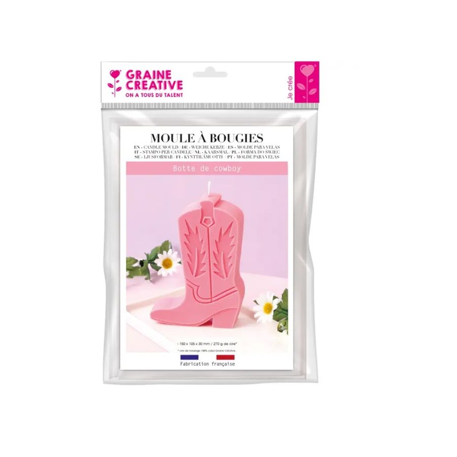 Moule Bougie Botte Cowboy – Thermoformé (Made in France)