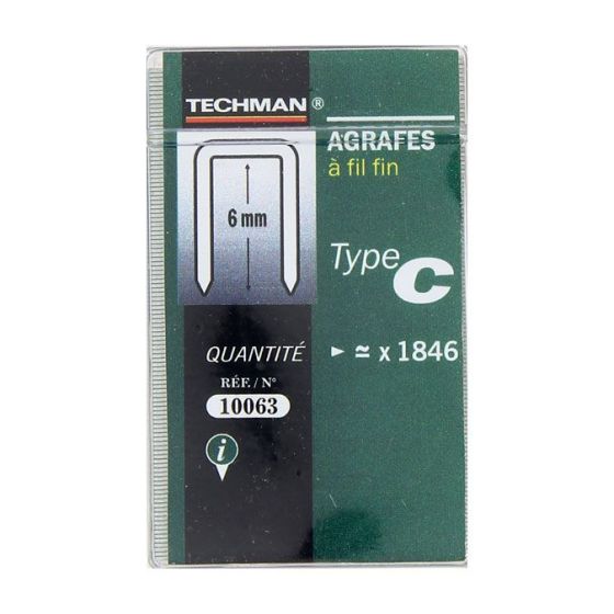 Agrafes 6 mm n°21 Techman – Boîte env. 1846