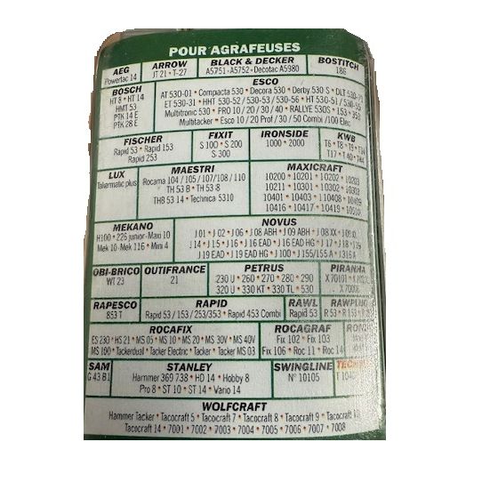 Agrafes 6 mm n°21 Techman – Boîte env. 1846