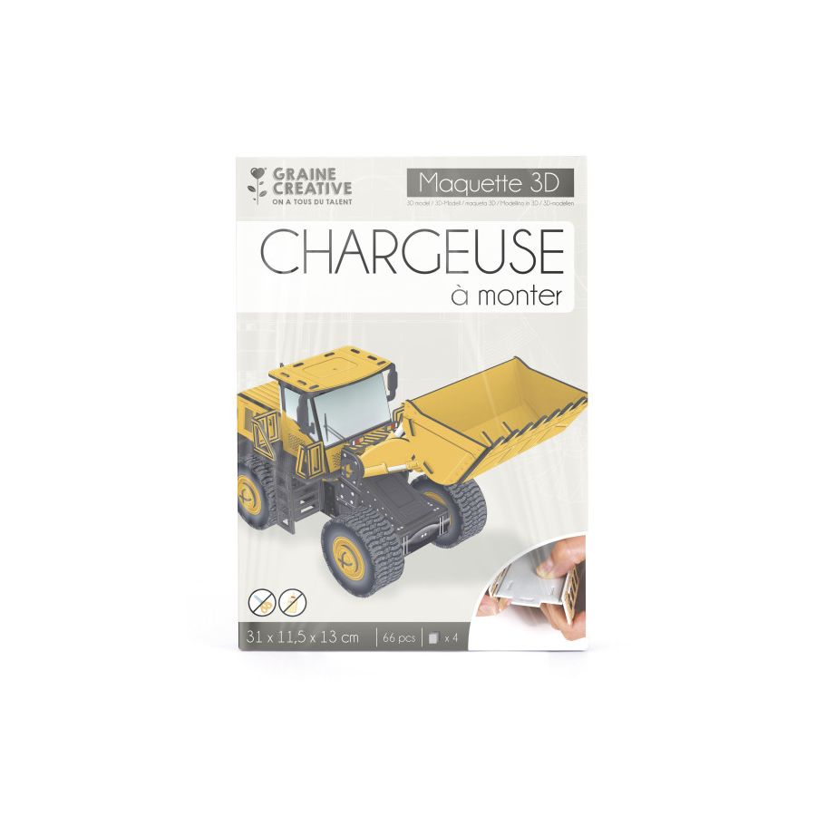Puzzle 3D Chargeuse Tracteur – 66 pièces (dès 8 ans)