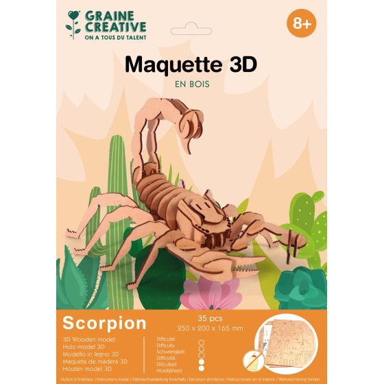 Maquette Bois Scorpion – 35 pièces (Graine Créative)