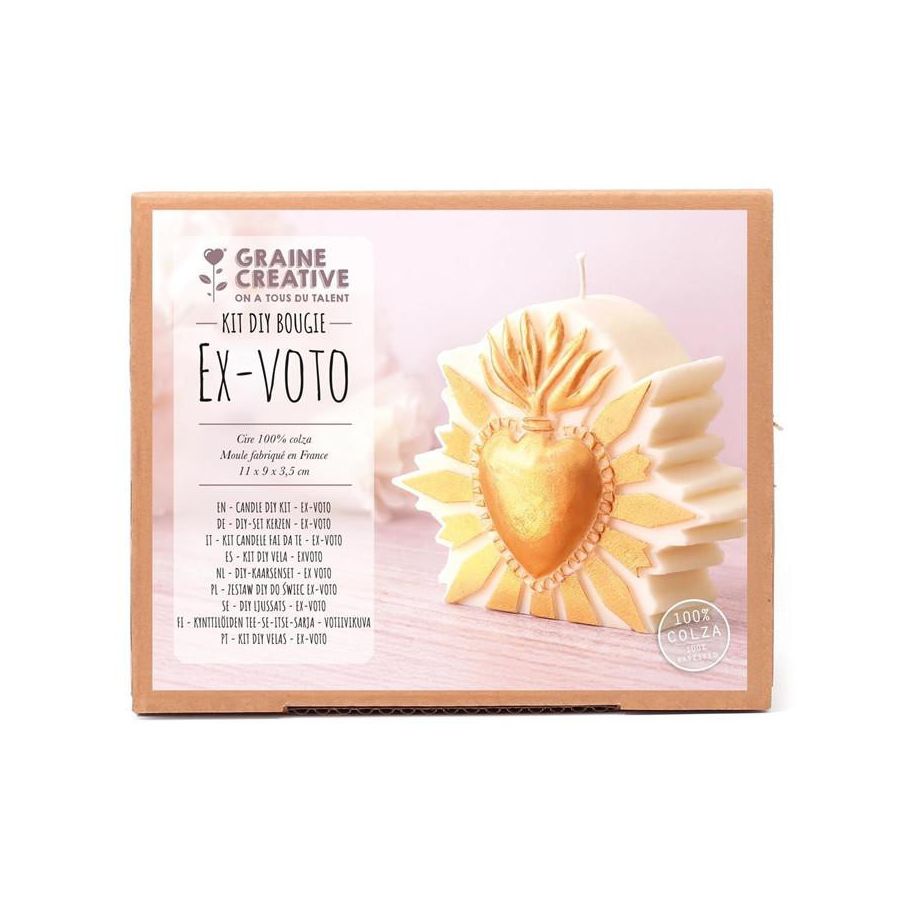 Kit DIY Bougie Ex-Voto Dorée – Graine Créative