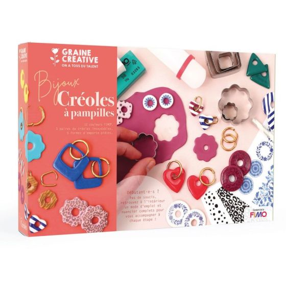 Coffret FIMO Boucles Créoles – Pampilles Interchangeables (Graine Créative)