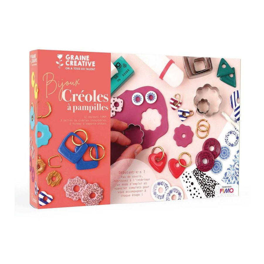 Coffret FIMO Boucles Créoles – Pampilles Interchangeables (Graine Créative)