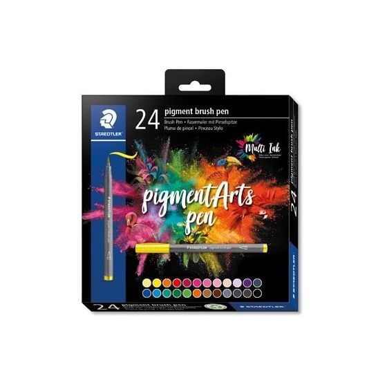 24 Pigment Brush Pen - Staedtler