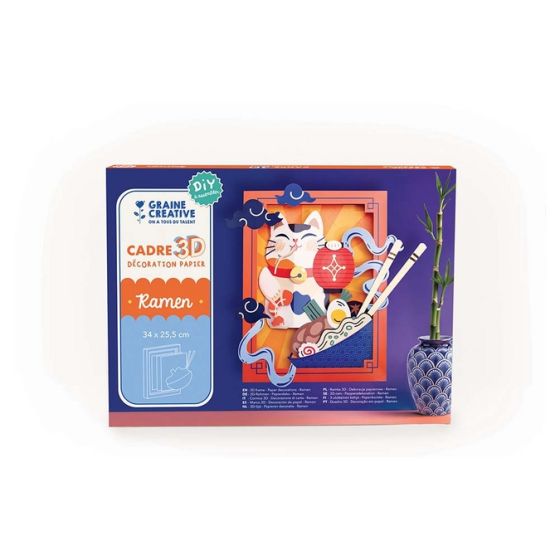 Cadre 3D Papier “Ramen & Manekineko” – Coffret créatif