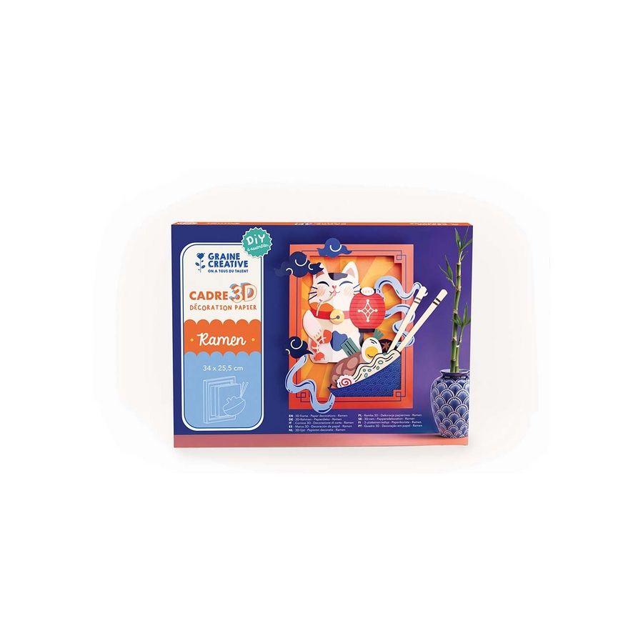 Cadre 3D Papier “Ramen & Manekineko” – Coffret créatif