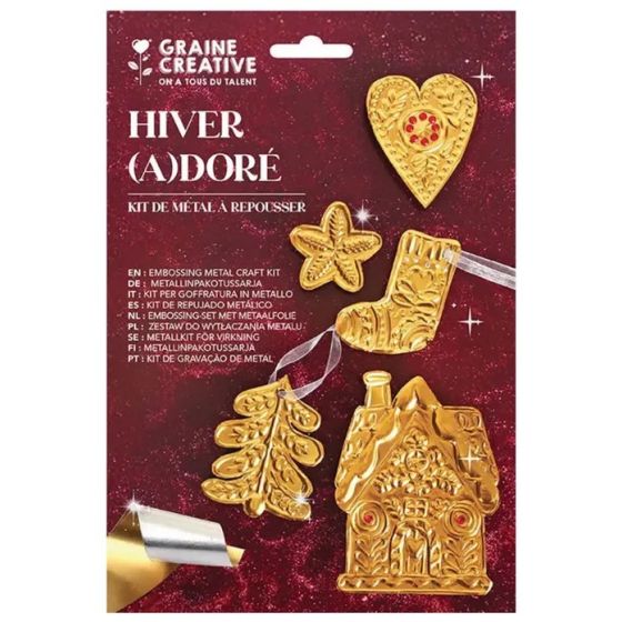 Set métal à repousser Hiver (a)doré – Graine Créative
