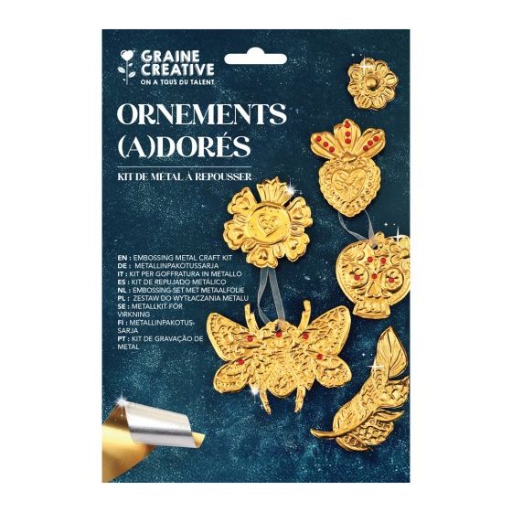 Kit métal à repousser Ornements (a)dorés – Graine Créative