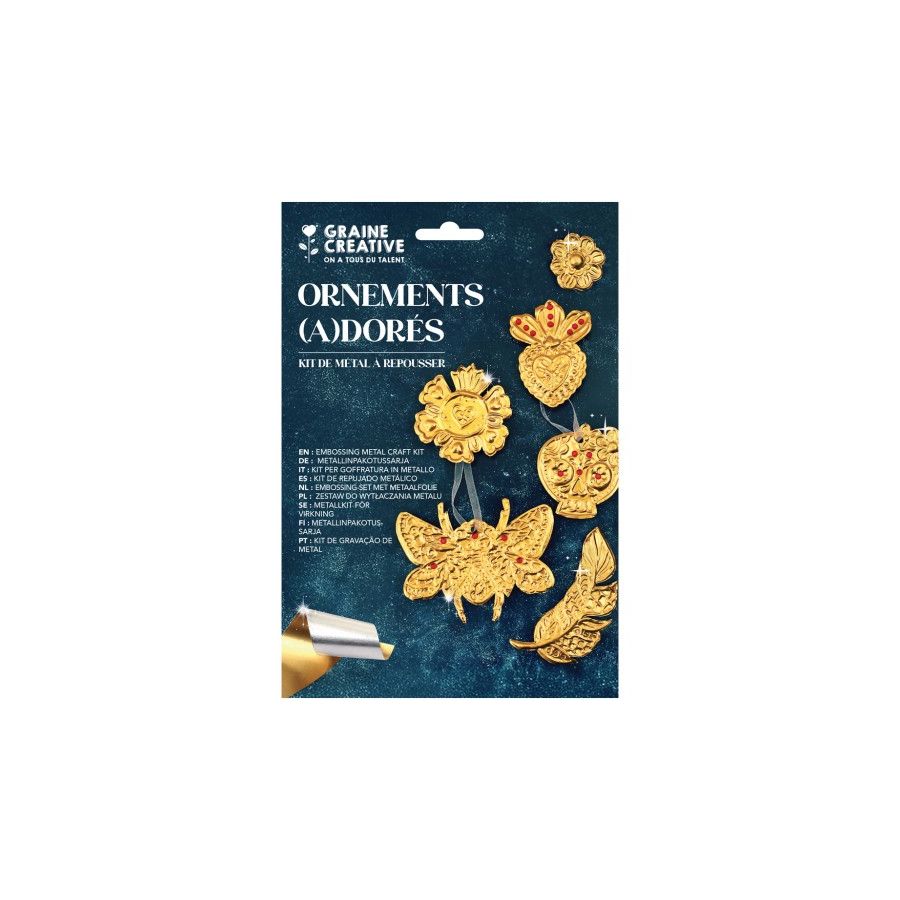 Kit métal à repousser Ornements (a)dorés – Graine Créative