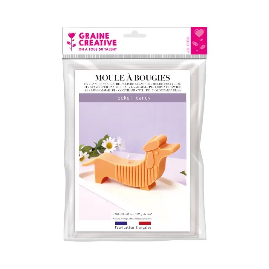 Moule thermoformé Teckel pour bougies – Graine Créative