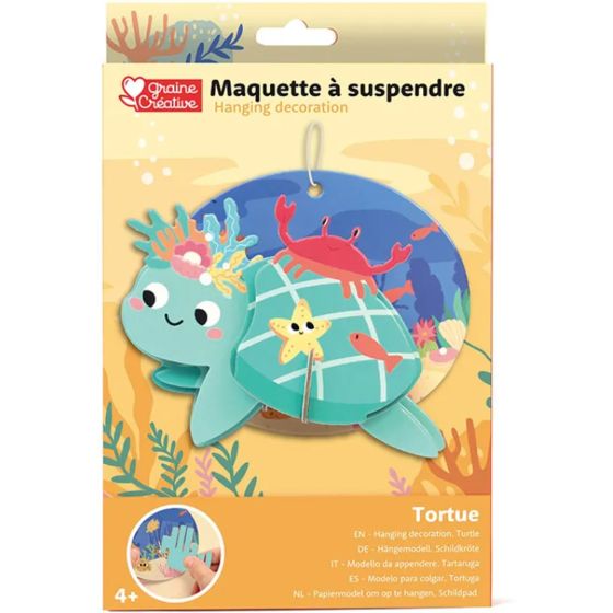 Maquette 3D à suspendre Tortue en carton – Graine Créative