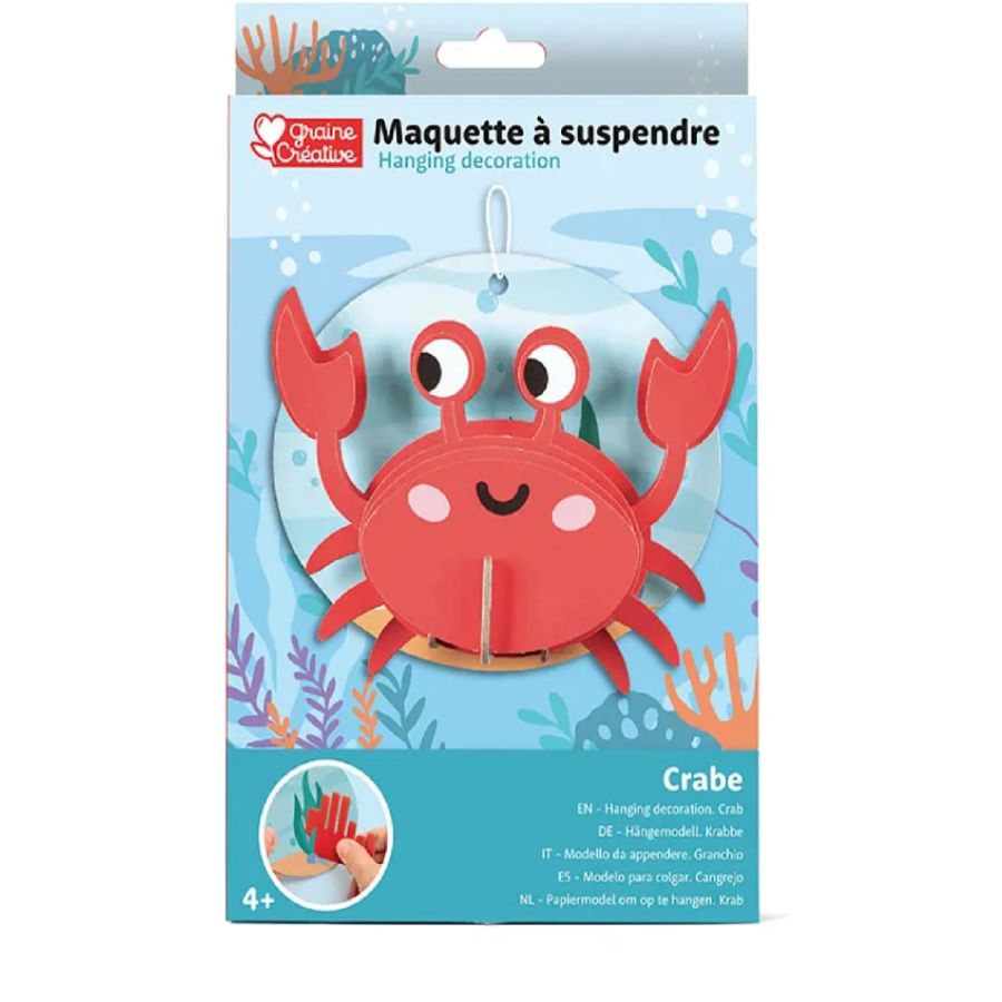 Maquette à suspendre Crabe 3D carton – Graine Créative