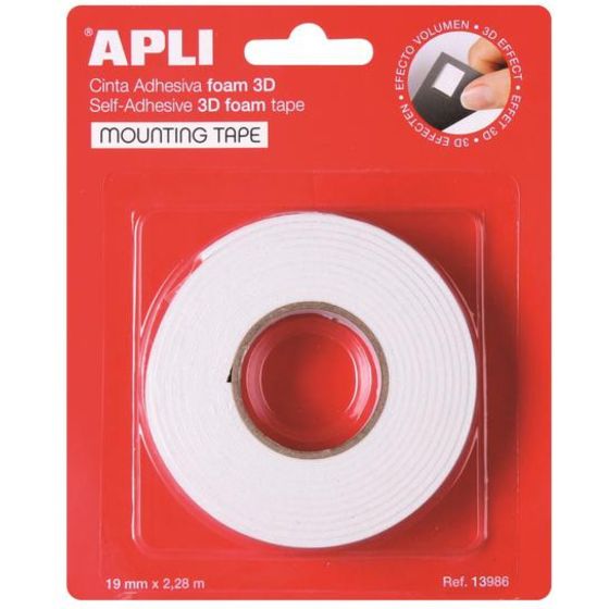 Ruban adhésif double face foam 3D 19 mm x 2,28 m