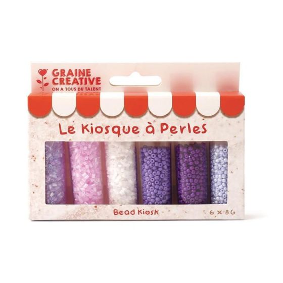 Assortiment de perles – Lavande pour bijoux doux et fleuris