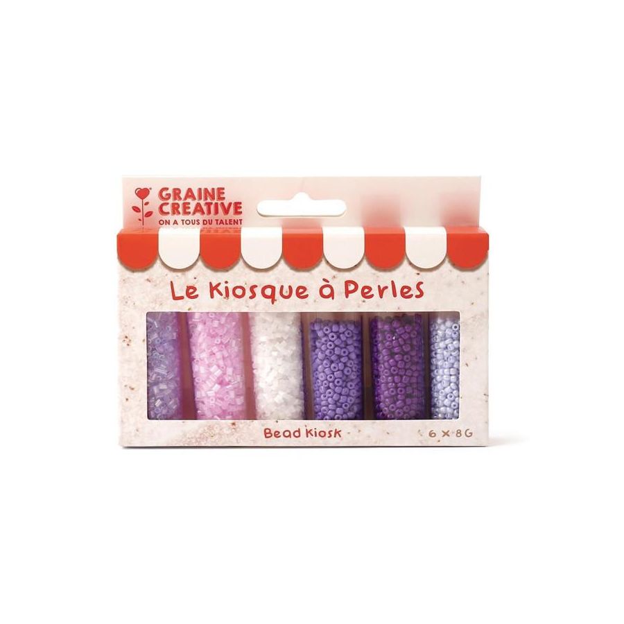 Assortiment de perles – Lavande pour bijoux doux et fleuris