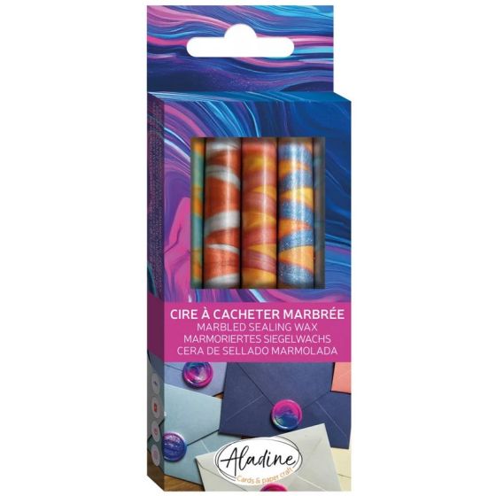 Bâtonnets de cire marbrée gris fauve – Lot de 5 – Aladine