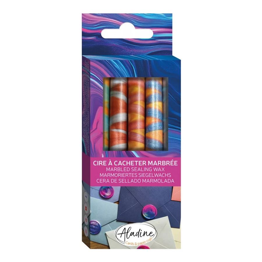 Bâtonnets de cire marbrée gris fauve – Lot de 5 – Aladine