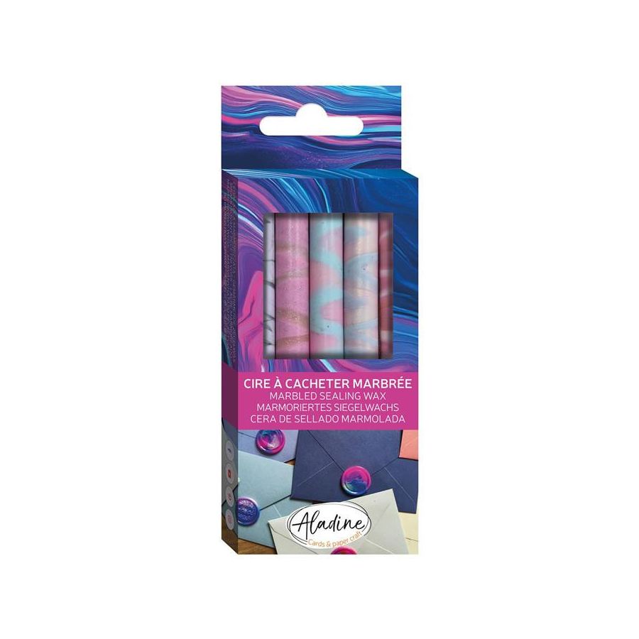 Bâtonnets de cire marbrée brume poudrée – Lot de 5 – Aladine