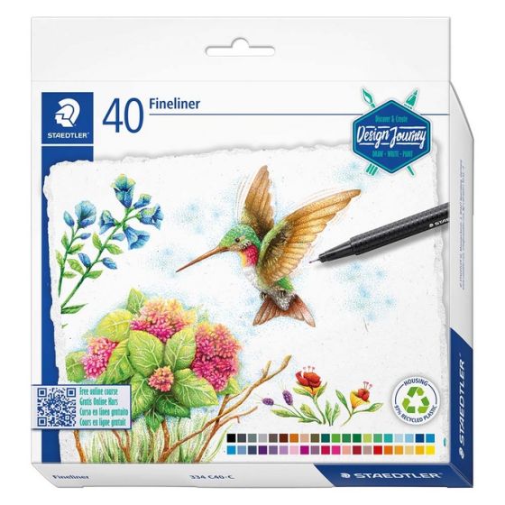 Set 40 feutres Fineliner Triplus 334 – STAEDTLER – 0,3 mm