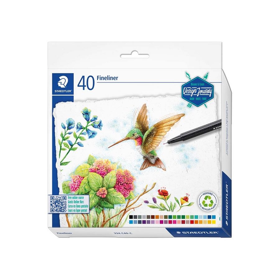 Set 40 feutres Fineliner Triplus 334 – STAEDTLER – 0,3 mm