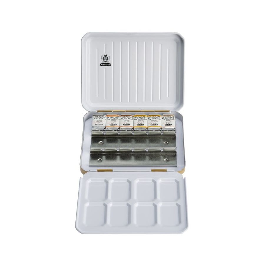 Boîte métal Or 6 ½ godets + 12 vides – Horadam Schmincke Édition Or