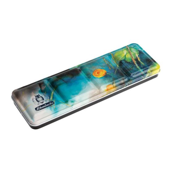 Boîte métal « En surface » 12 ½ godets + 12 vides – Akademie Aquarell Schmincke