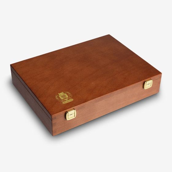 Coffret bois Schmincke Norma Blue – 11 huiles miscibles à l’eau 35 ml + palette & 2 pinceaux