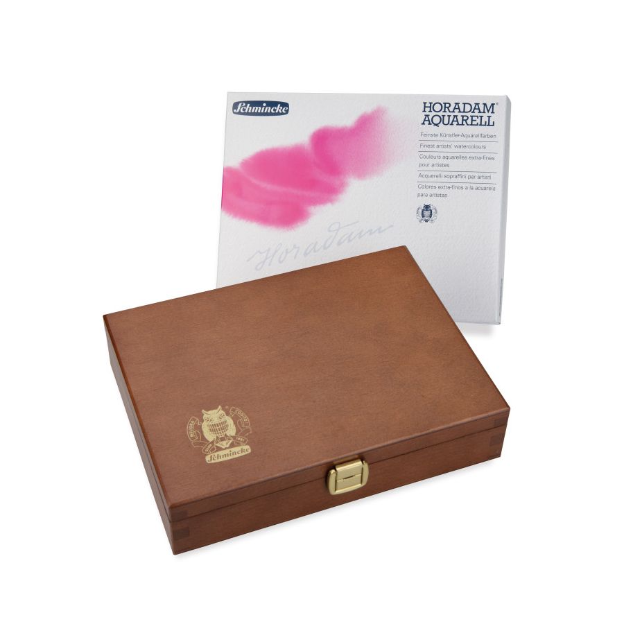 Coffret en bois Schmincke Horadam Aquarell 48 1/2 godets