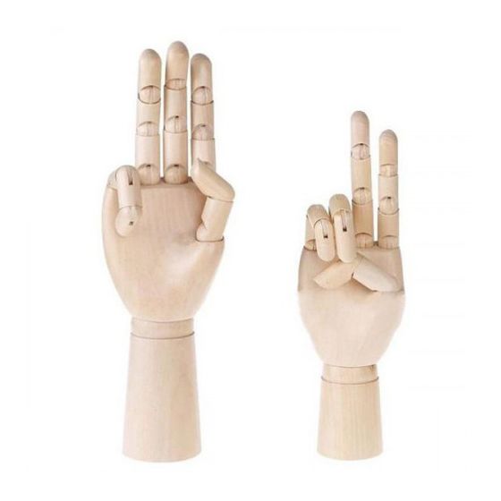 Main en bois – Gauche – 24 cm