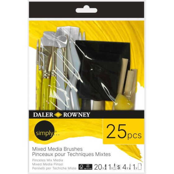 Set Daler Rowney Simply 25 pinceaux et accessoires – Toutes techniques