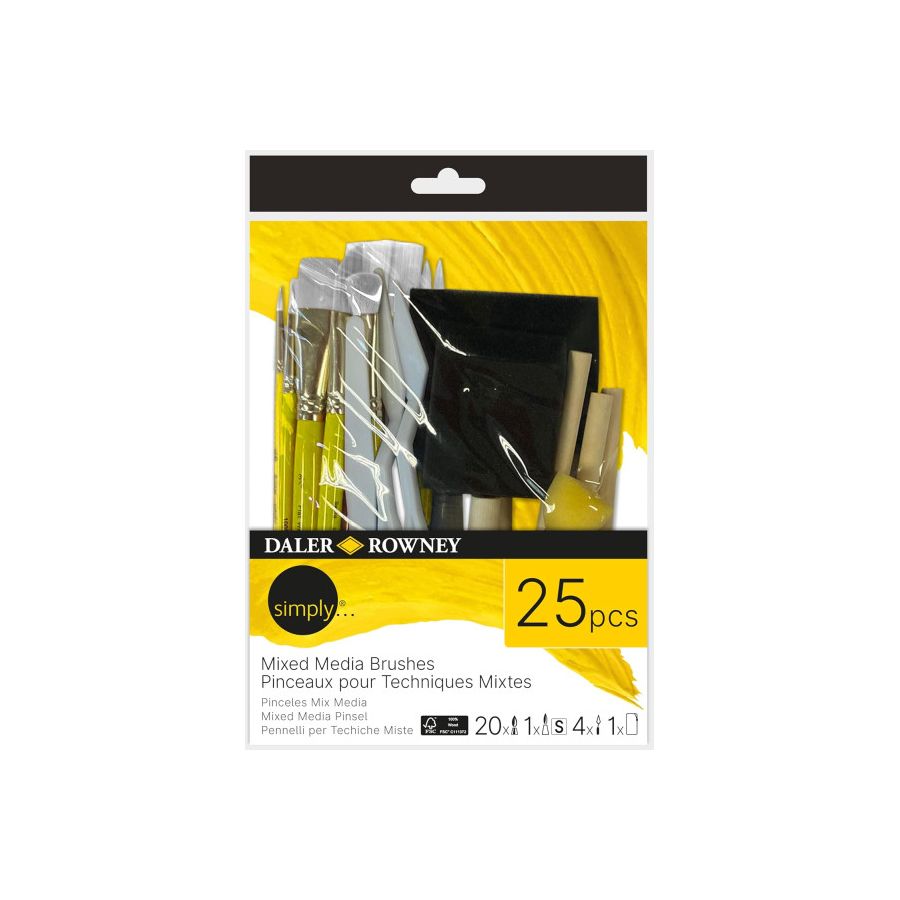 Set Daler Rowney Simply 25 pinceaux et accessoires – Toutes techniques