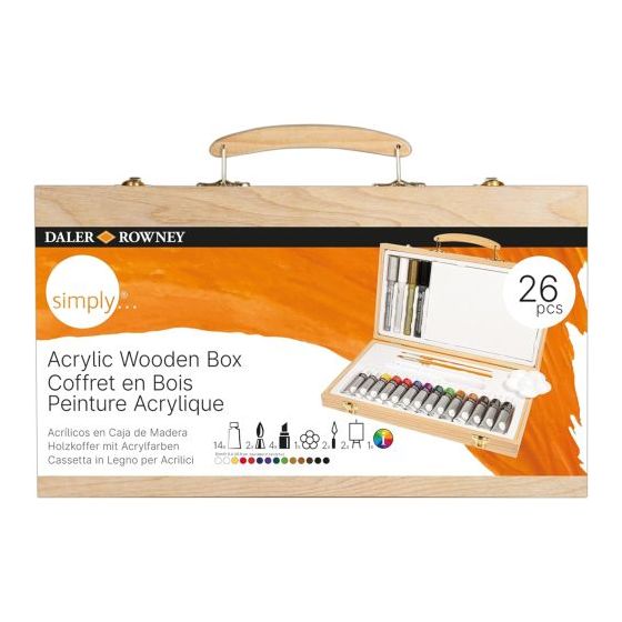Coffret bois acrylique 26 pieces Simply – Daler Rowney