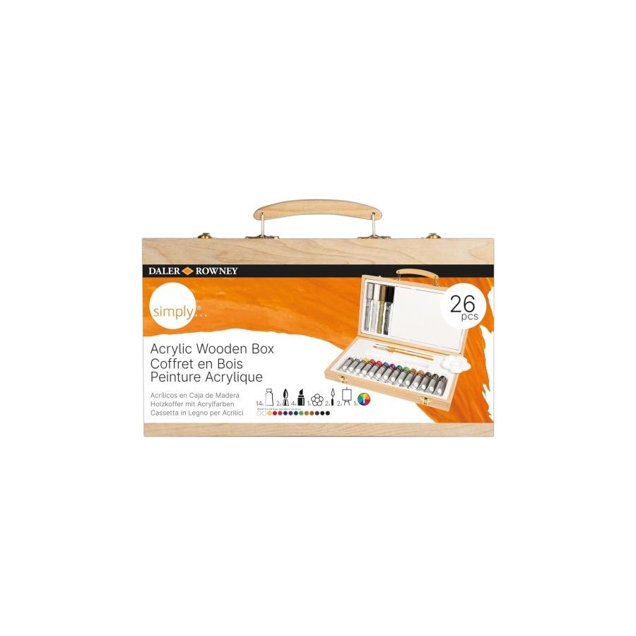 Coffret bois acrylique 26 pieces Simply – Daler Rowney