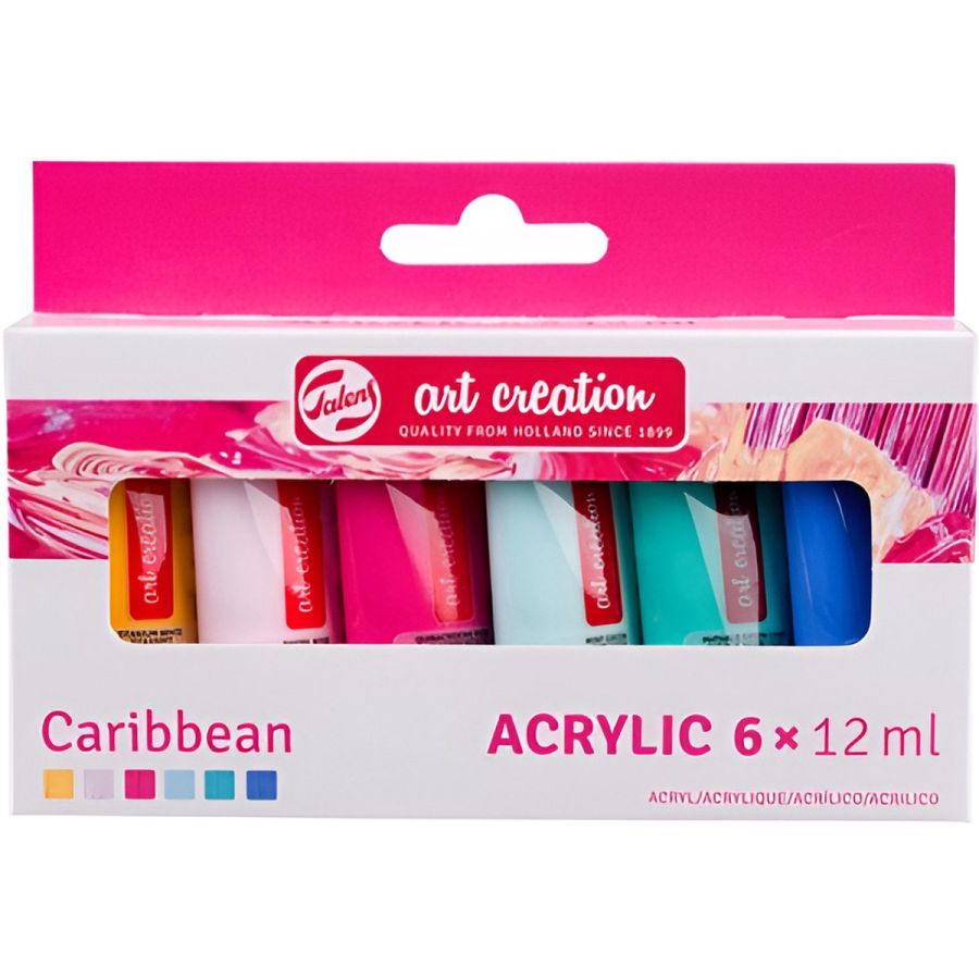 Art Creation Set Acrylique Caraïbes – 6 x 12 ml
