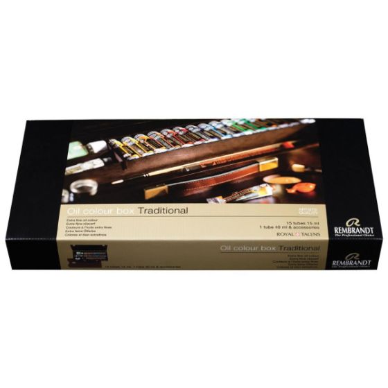 Coffret peinture à l’huile Rembrandt – Royal Talens (tubes + médium + pinceaux)