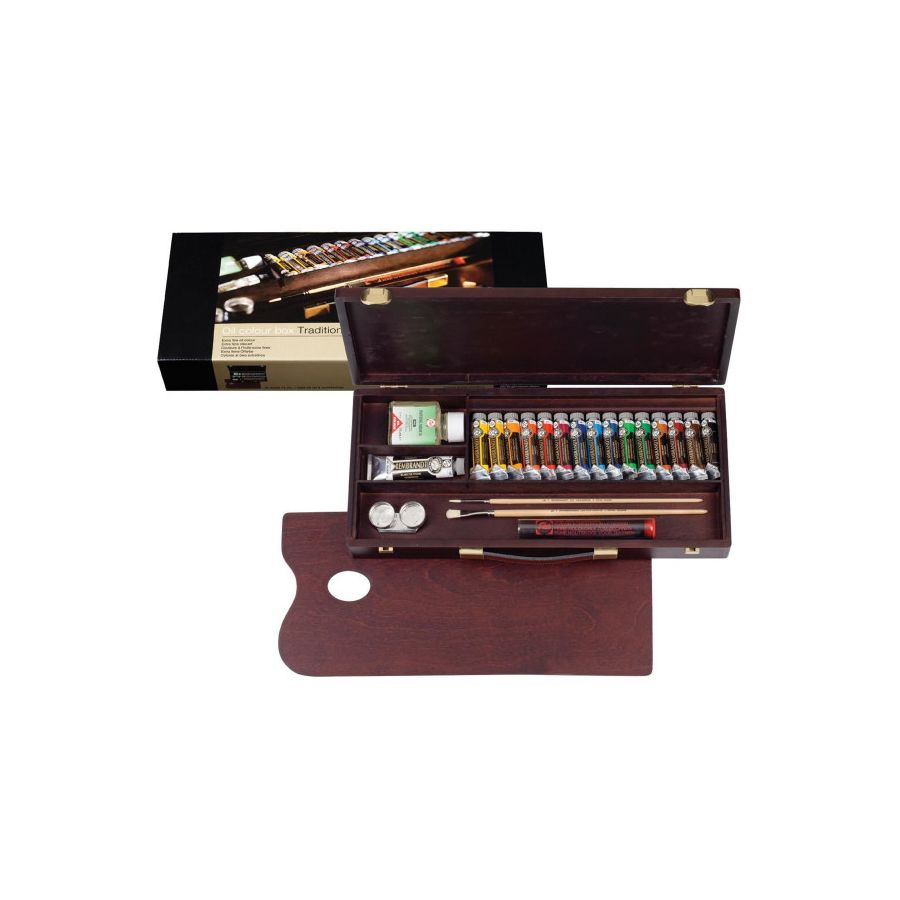 Coffret peinture à l’huile Rembrandt – Royal Talens (tubes + médium + pinceaux)