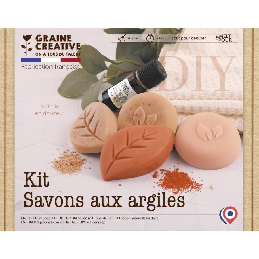Kit DIY Savons à la Poudre d’Argile  – Graine Créative