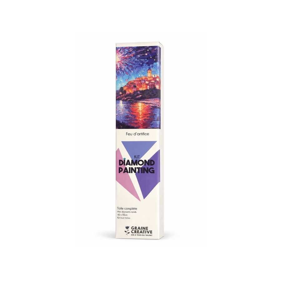 Kit Diamond Painting Feu d artifice 40x50 cm – Tableau strass scintillant