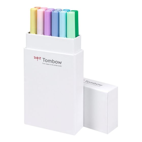 Coffret Tombow ABT – 12 feutres double pointe (couleurs pastels)