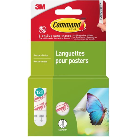 Languettes blanches pour posters X12