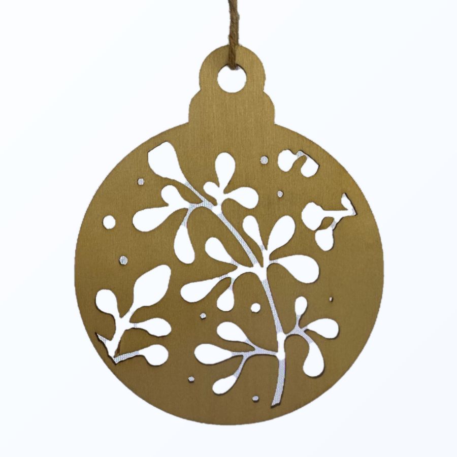 Boule de Noël cercle ajouré en bois 80 x 100 x 2 mm