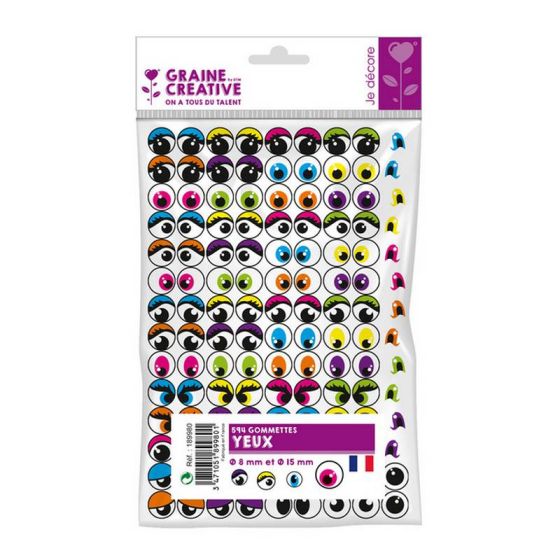 Blister de 594 gommettes yeux autocollants – Loisirs créatifs DIY