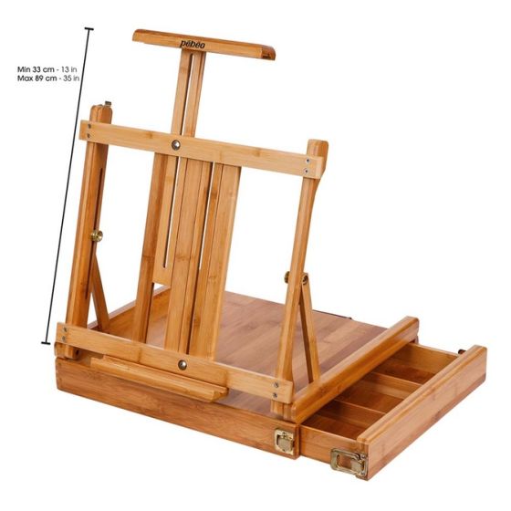 Chevalet de table en bambou avec tiroir – Pébéo