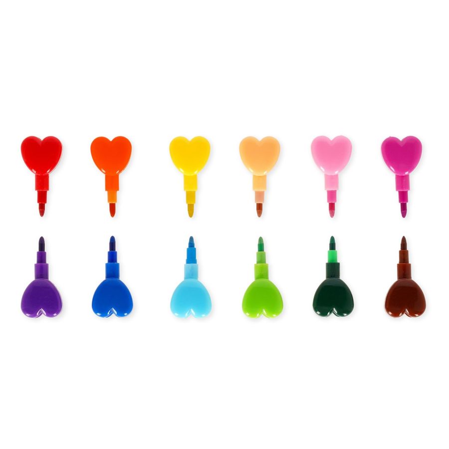 Lot de 12 crayons Legami – Cœurs empilables