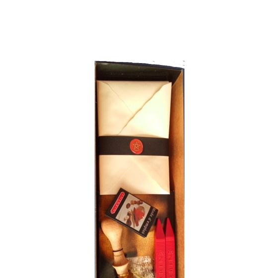 Coffret de correspondance & cire à cacheter Da Vinci Code – Cachet pentacle