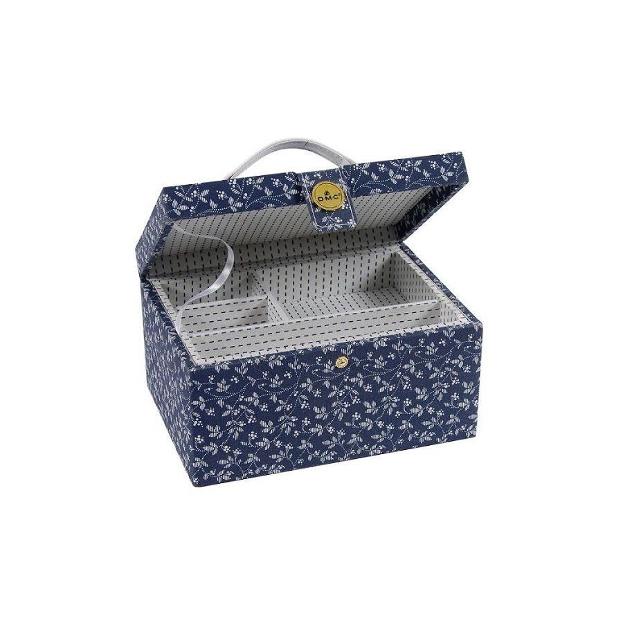 Boîte de rangement couture DMC Fleurs bleues – 24 x 17 x 13 cm