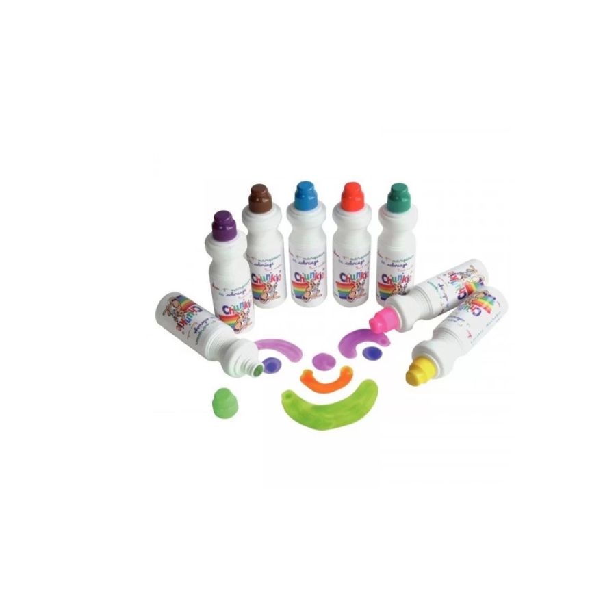CHUNKIE Lot de 8 marqueurs – Assortiment Tropical – Embout mousse encre lavable