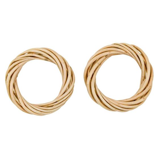 Mini couronnes de Noël en osier naturel Ø 6 cm – Lot de 4